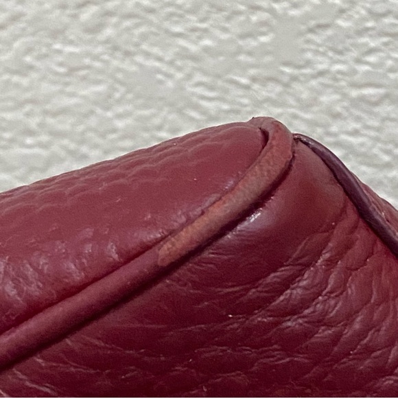 FURLA Avril BAPWAVR Burgundy Wine Pebbled Leather Guitar Strap Crossbody Bag - Picture 14 of 16